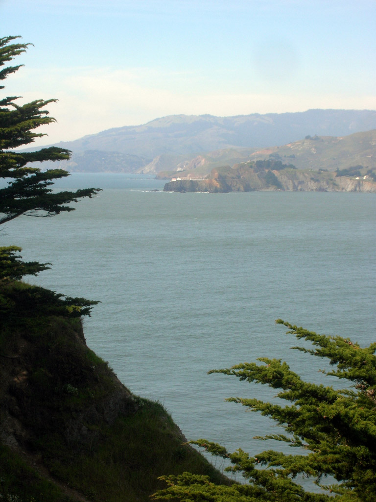 Coastal trail view of Point Bonita light