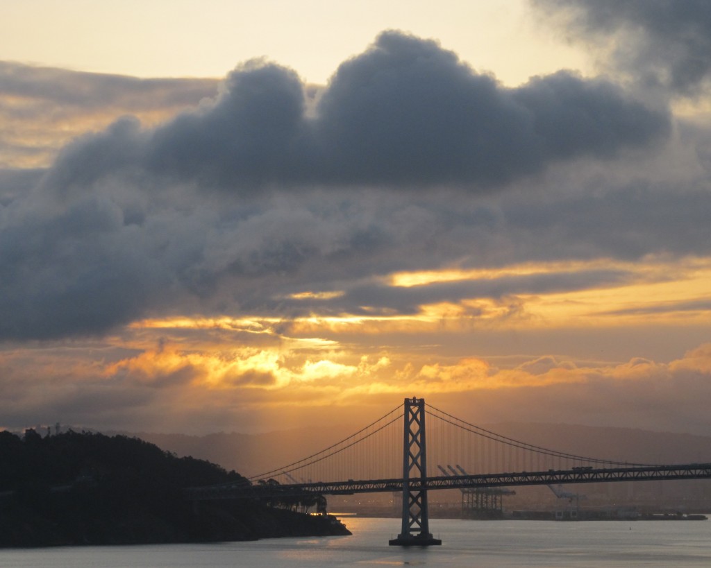 Sunrise. San Francisco Bay. Storm Clouds.